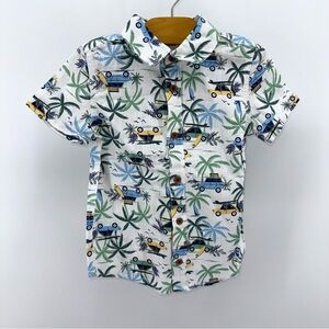 Panama Jack Kids Tropical Print Toddler Button Down Shirt